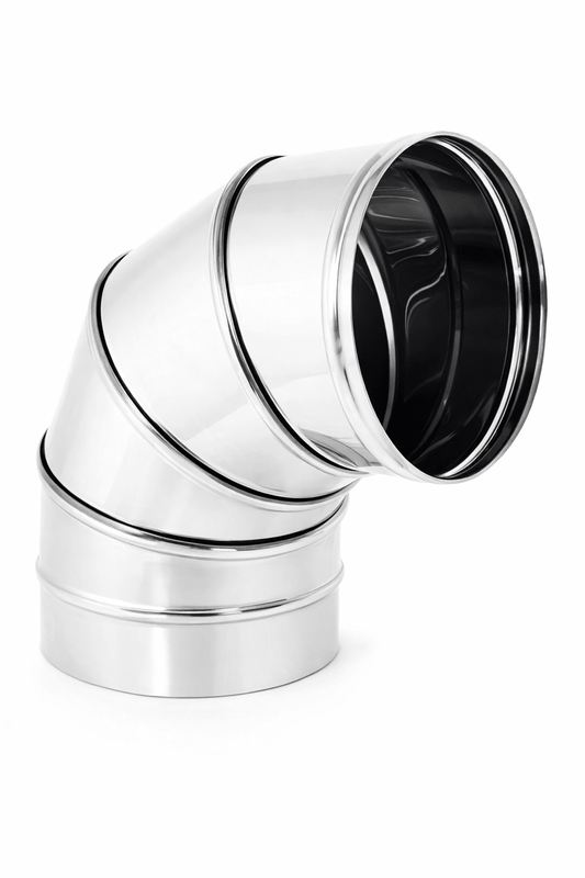 Curva 90° Canna Fumaria Inox AISI 304 – Ø80/100/120/150/250 mm – Monoparete - Lemag srl