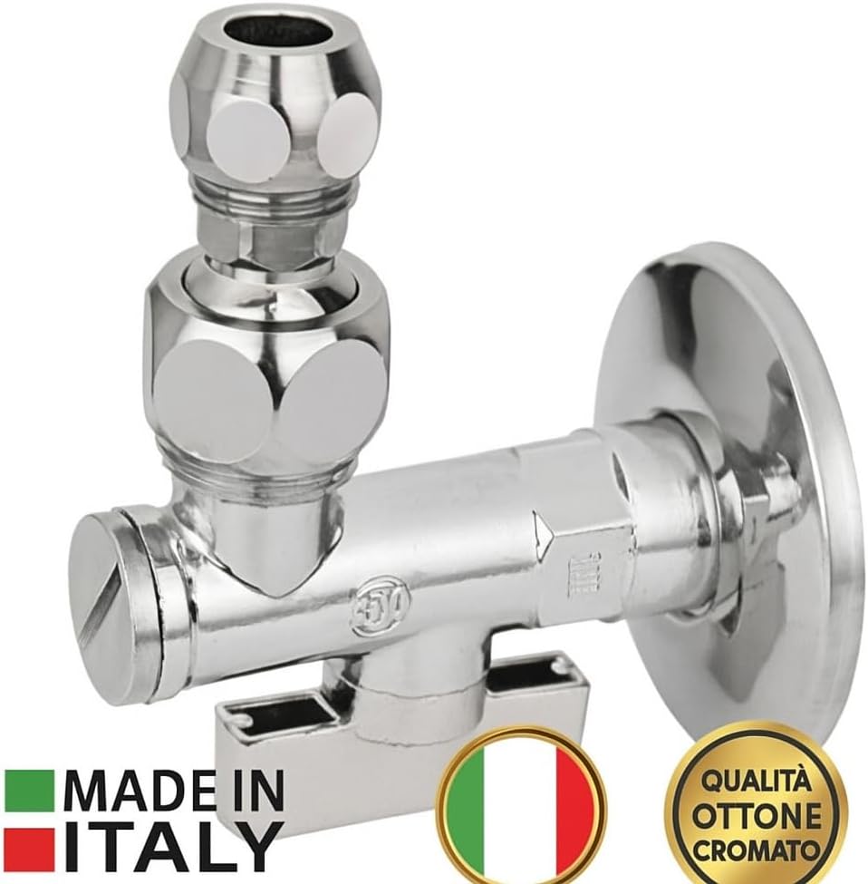 Rubinetto Sottolavabo 1/2" x 10 mm Snodo Orientabile Ottone - Lemag srl