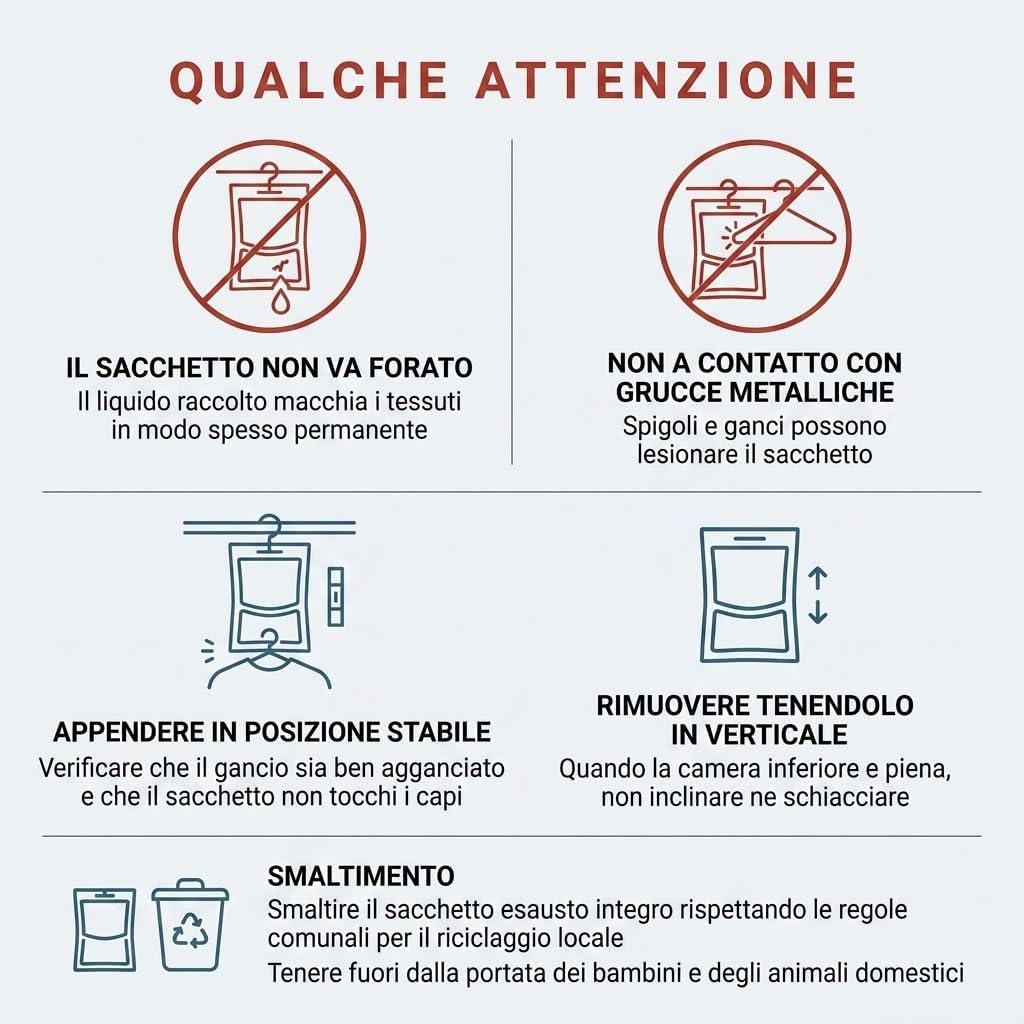 Set 6 Deumidificatori da Armadio con Appendino 500 ml - Sei Fragranze fra cui Inodore - Contro Umidita e Odore di Chiuso - Non Occupa Spazio sui Ripiani - Lemag srl