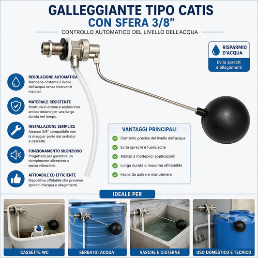 Galleggiante Tipo Catis con Sfera 3/8" Valvola Galleggiante - Lemag srl