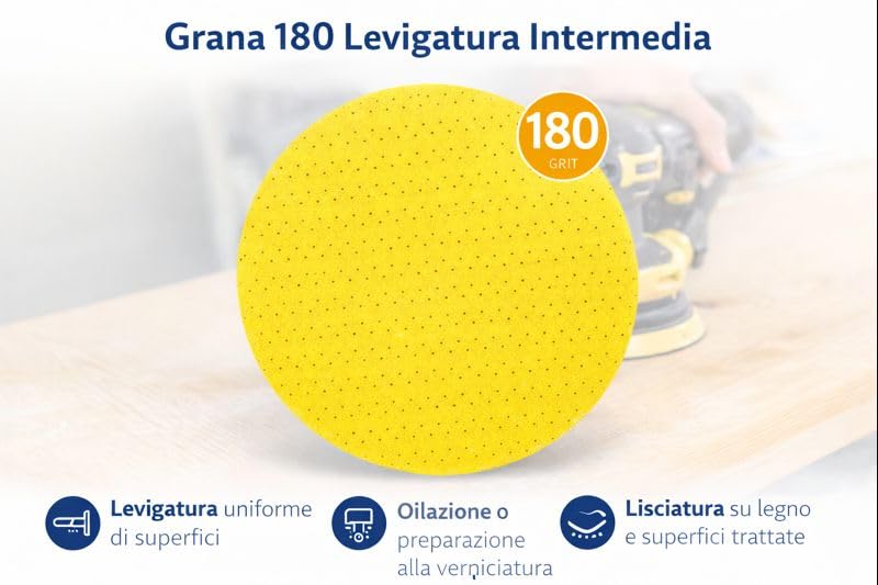 Dischi Abrasivi Ø 225 mm per Levigatrice – 2 Pezzi, Grana 80/180/220 - Lemag srl