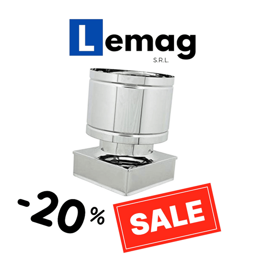 Comignolo fumaiolo antivento antipioggia canne fumarie acciaio inox 270x270 mm - Lemag srl