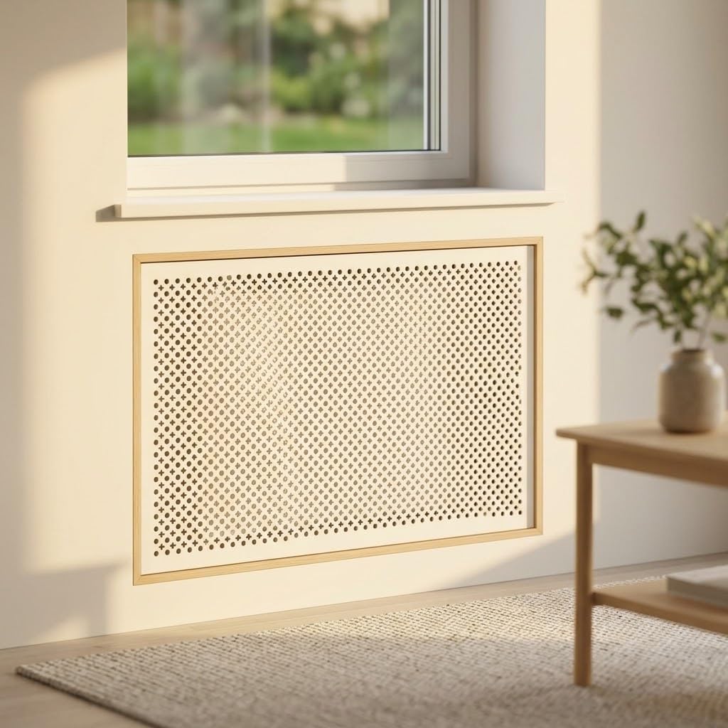 Lamiera Forata Alluminio Bianco - 2 Pannelli 100x100 cm, 2 mq - Spessore 1 mm - Copri Termosifone, Ante Mobili e Griglie - Già Tagliata, Arriva in Scatola - Lemag srl
