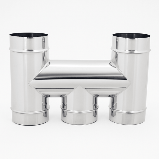 Terminale ad H Inox 304 Ø 130 mm – Base Tonda Fumaiolo Camino – Lemag SRL - Lemag srl