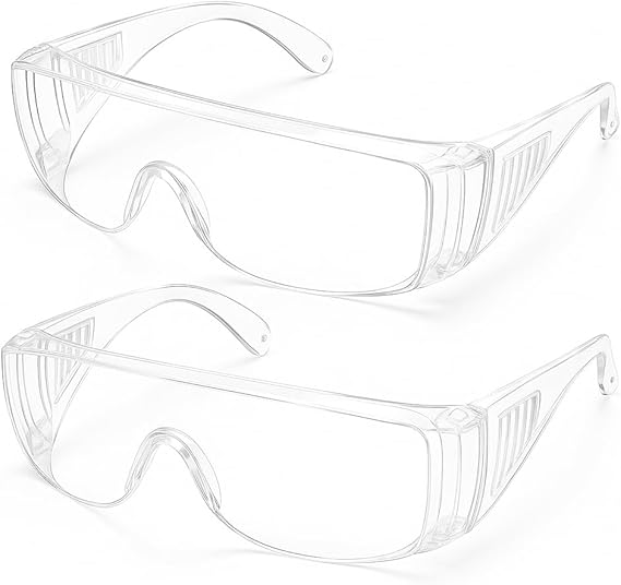 2 Paia Occhiali Protezione Lavoro EN166 Antigraffio Policarbonato DPI - Lemag srl