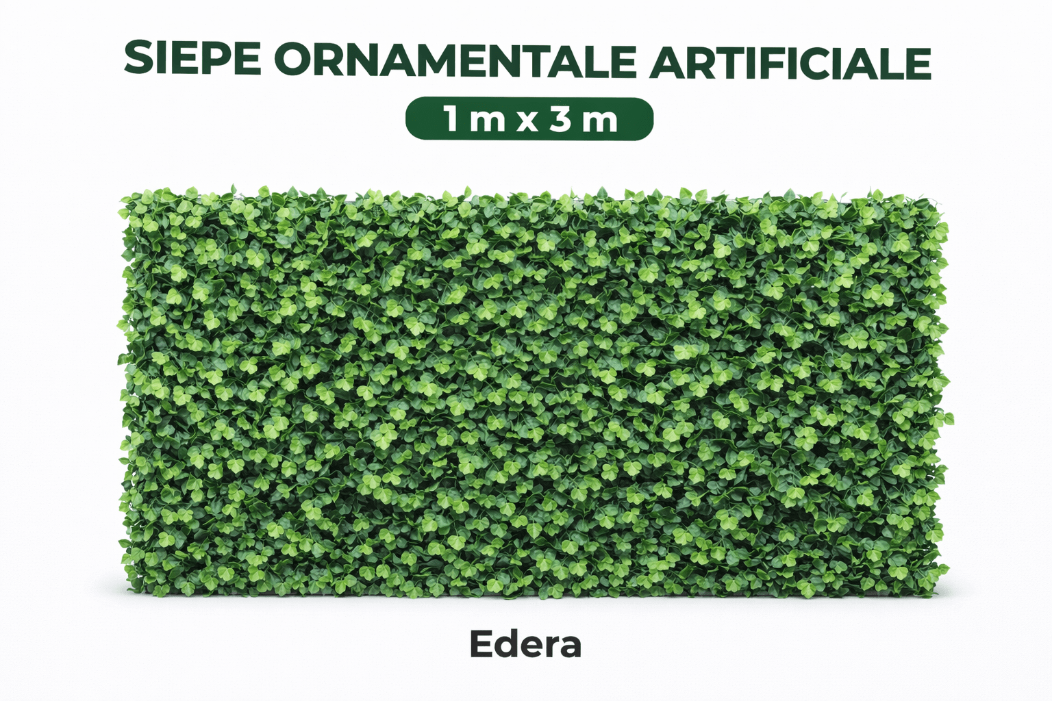 Siepe Ornamentale Artificiale 1 m x 3 m – Frangivista per Balcone e Giardino – Vari Tipi: Edera / Lauro / Pino - Lemag srl