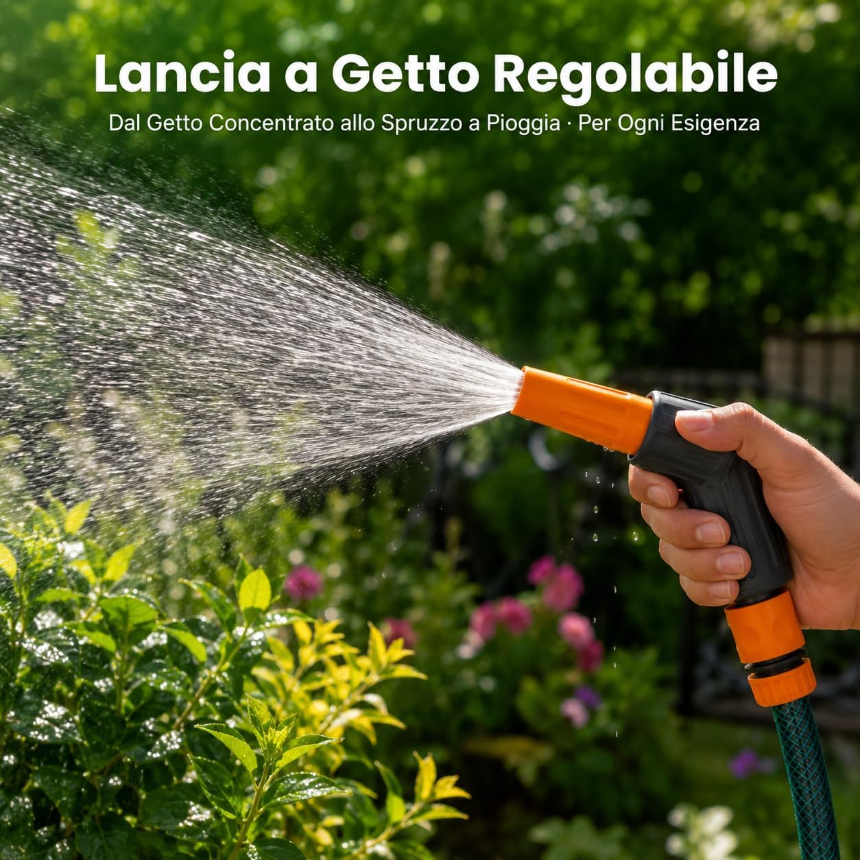 Tubo Irrigazione 1/2" 15 m – Tubo da Giardino Completo con Raccordi Rapidi Acquastop Attacco Rubinetto e Lancia a Getto Regolabile – Pronto all'Uso per Orto e Giardino - Lemag srl