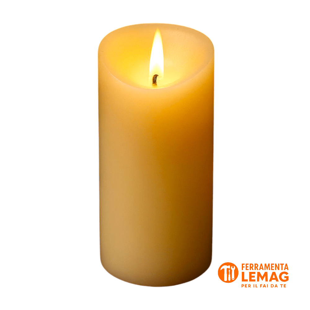 Candela LED decorativa 15 cm, effetto fiamma realistica – sicura e senza fumo - Lemag srl