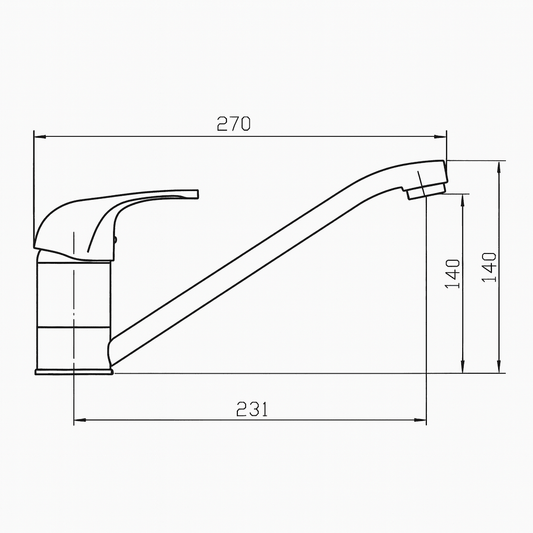 Rubinetto Cucina Silver Monocomando – Miscelatore Canna Bassa per Lavello – Lemag SRL - Lemag srl