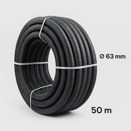 Tubo Corrugato Cavidotto Doppia Parete Ø63 mm – Matassa da 50 Metri Polietilene - Lemag srl