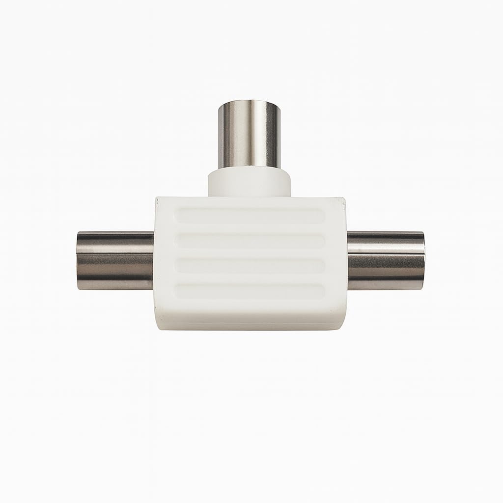 Presa TV Tripla Ø 9,5 mm – Presa Coassiale per Impianto Antenna – Uscite TV/Radio/SAT (in base al modello) – Colore Bianco – 1 Pezzo - Lemag srl