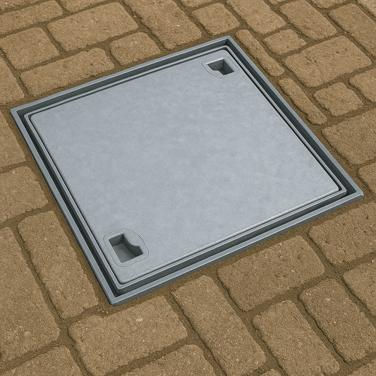 Chiusino Portapavimento Zincato 43x43 cm con Telaio – Luce 39x39 cm – Lemag srl - Lemag srl