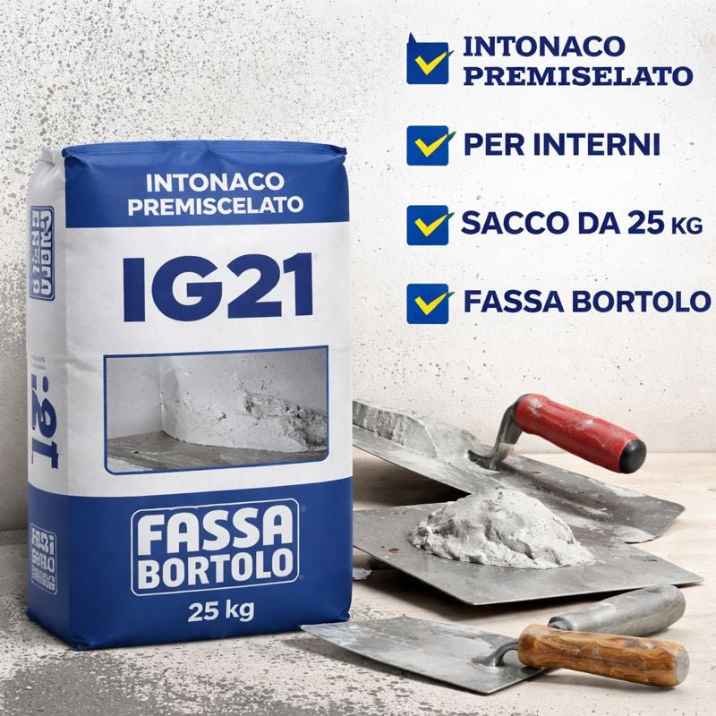 Fassa IG21 Intonaco Premiscelato Per Interni Sacco 25 Kg FASSA BORTOLO - Lemag srl