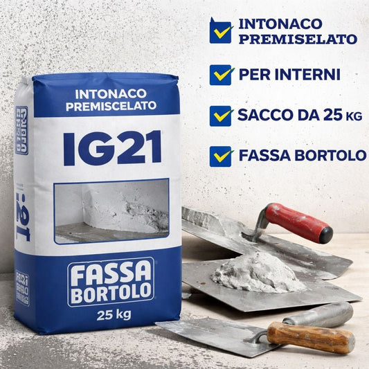 Fassa IG21 Intonaco Premiscelato Per Interni Sacco 25 Kg FASSA BORTOLO - Lemag srl