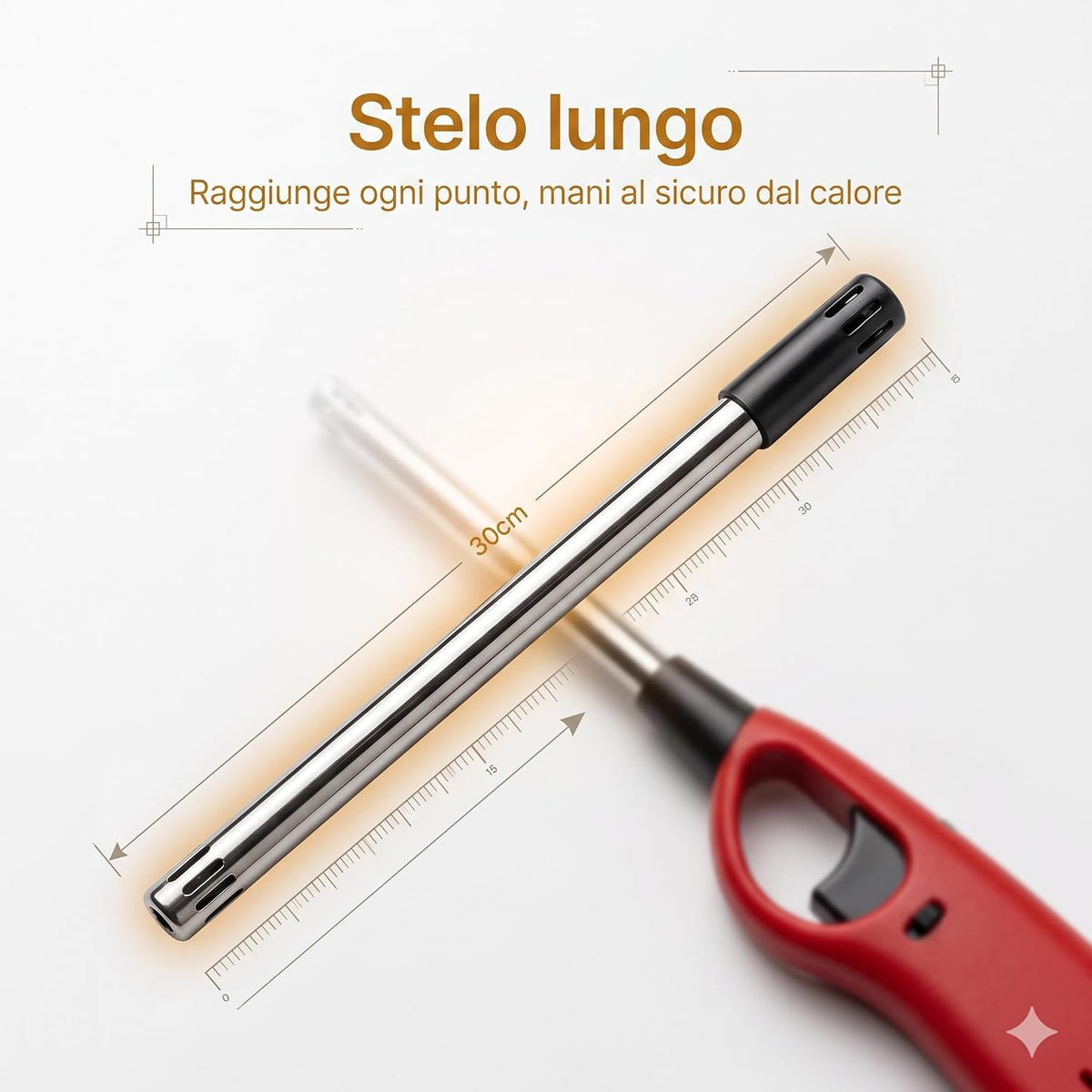 Set 4 accendigas lunghi ricaricabili multicolore per cucina e barbecue – confezione