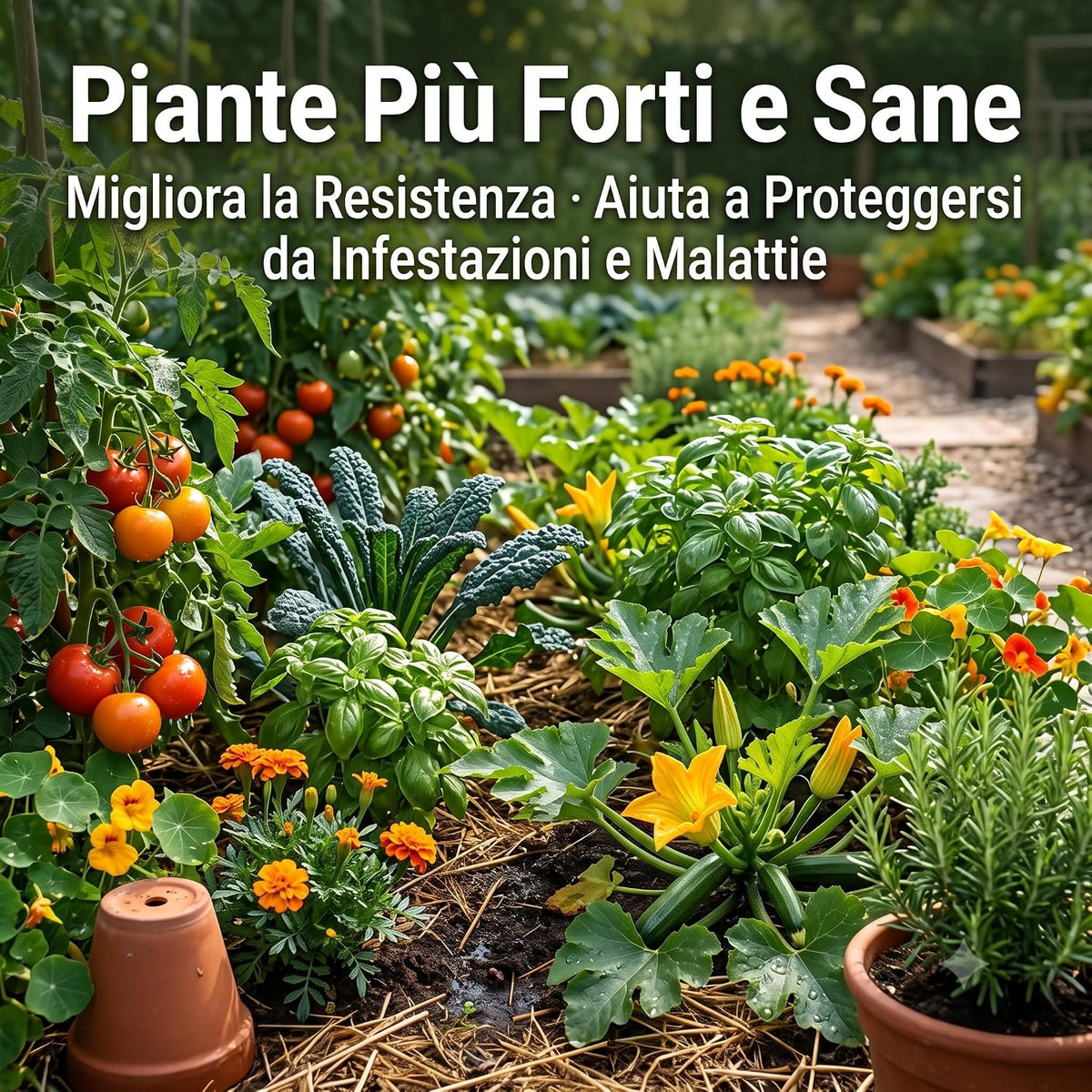 Piante dell'orto sane e forti protette da malattie grazie al corroborante naturale per piante Forza 4.