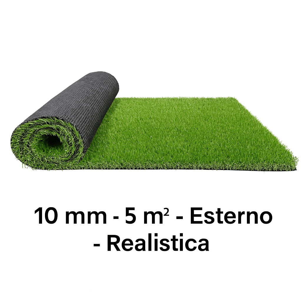 Prato Sintetico Erba Finta 10mm per Esterno 1x5 mt 5Mq – Realistica – Lemag srl - Lemag srl