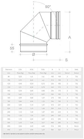 Gomito curva acciaio inox 150mm 5 decimi AISI 304 - Lemag srl