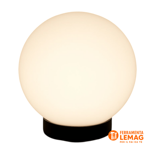 Globo opale Ø20 cm con base, attacco E27, per esterni e interni – GL20OP - Lemag srl