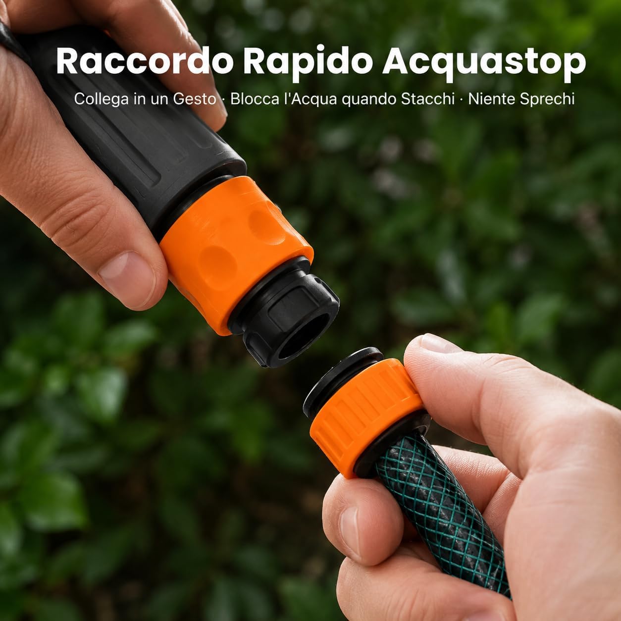 Tubo Irrigazione 1/2" 15 m – Tubo da Giardino Completo con Raccordi Rapidi Acquastop Attacco Rubinetto e Lancia a Getto Regolabile – Pronto all'Uso per Orto e Giardino - Lemag srl