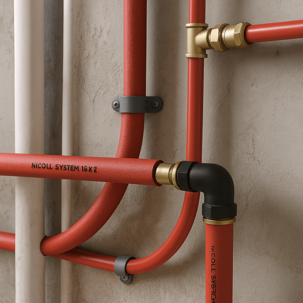 Tubo Multi - Dian 16x2 mm Coibentato Rosso 25 m – Multistrato per Riscaldamento - Lemag srl
