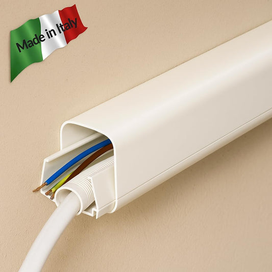 Canalina Clima 65x50 mm Bianco – Barra 2 m PVC Antiurto UV con Accessori – Lemag SRL - Lemag srl