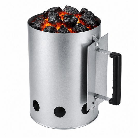 Starter per Barbecue a Carbone 26x16x27h cm Capacità 2,5 Kg in Acciaio Zincato Accendifuoco Camino Avviatore Carbonella - Lemag srl