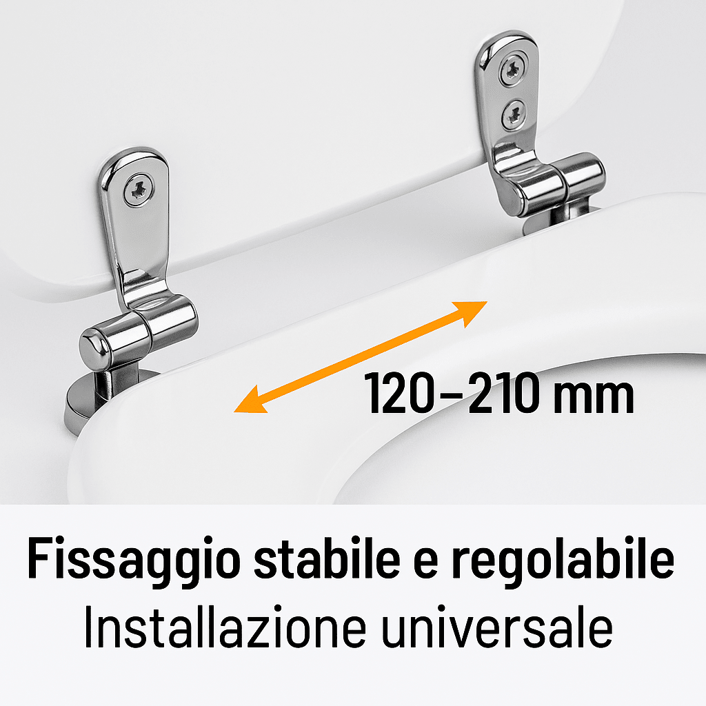 Sedile WC Copriwater Universale MDF Legno Bianco Pesante Tavoletta Vaso Bagno - Lemag srl
