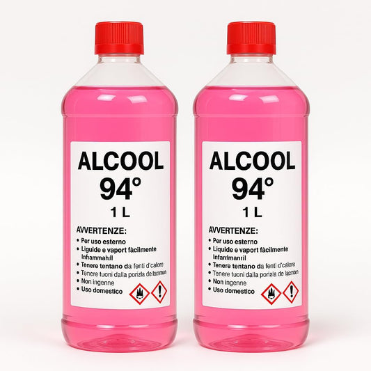 Alcool 94° per Pulizia e Igienizzazione 1 Litro – 2 Bottiglie - Lemag srl