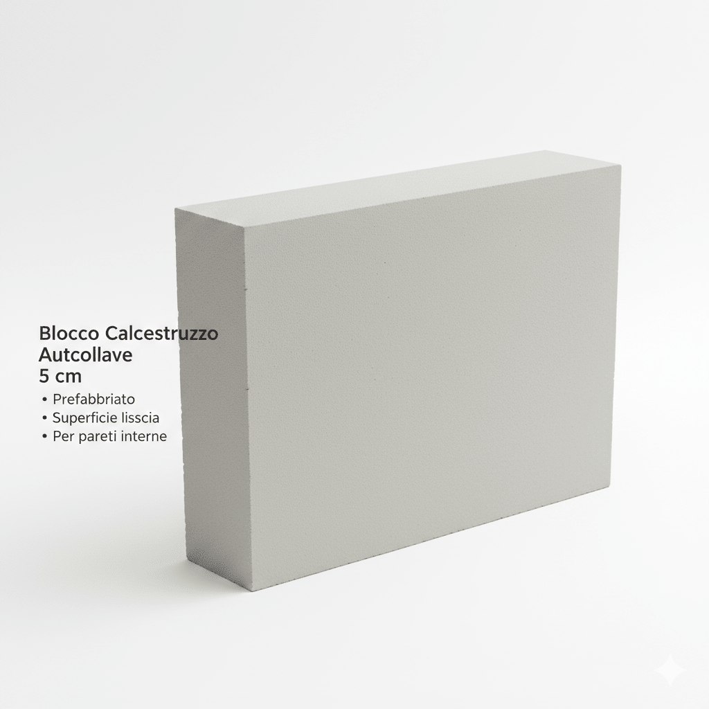 Blocco in Calcestruzzo Autoclave Liscio Spessore 5 cm Prefabbricato - Lemag srl