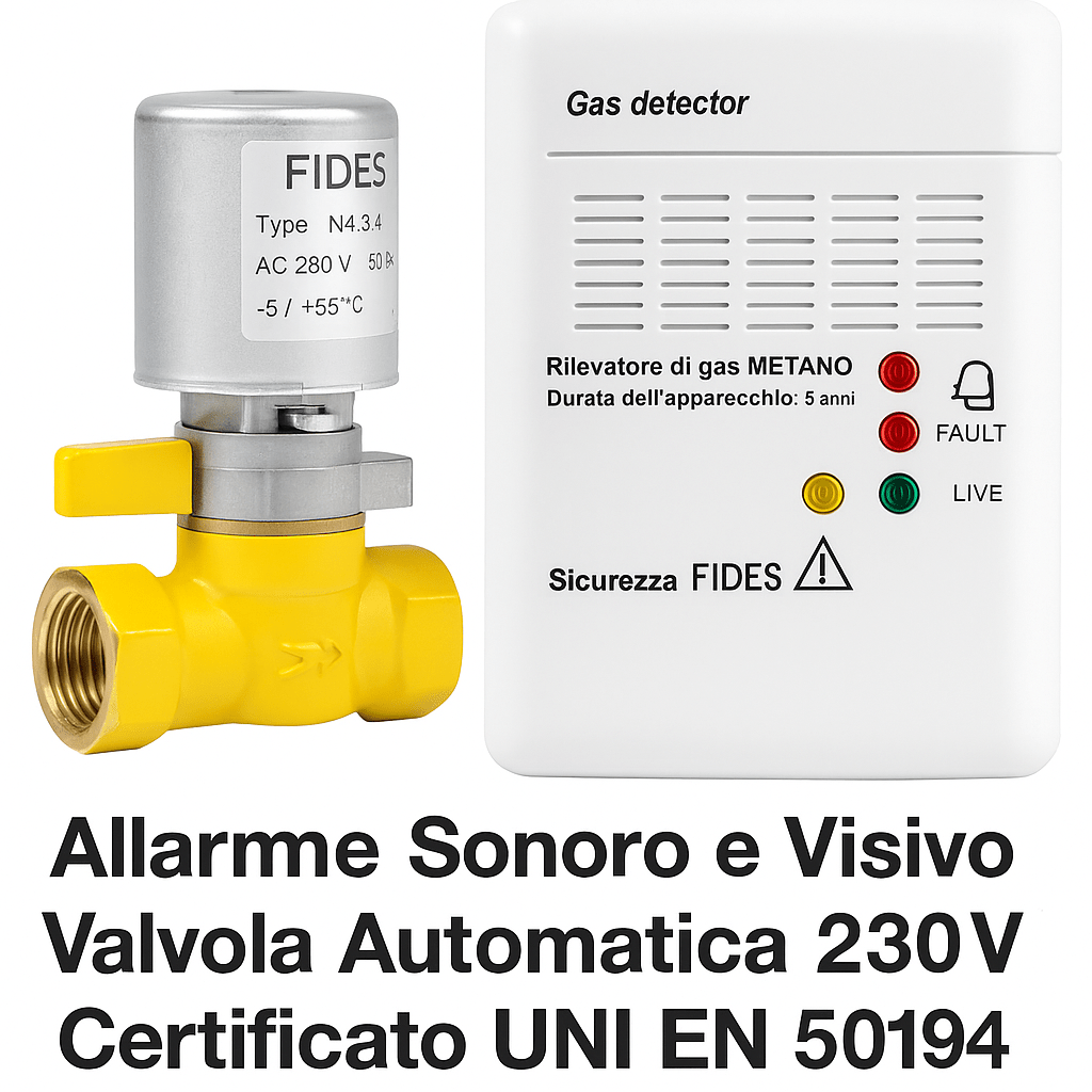 Rilevatore Gas Metano SE130KM + Elettrovalvola 3/4” 230V – Allarme Sicurezza – Lemag SRL - Lemag srl