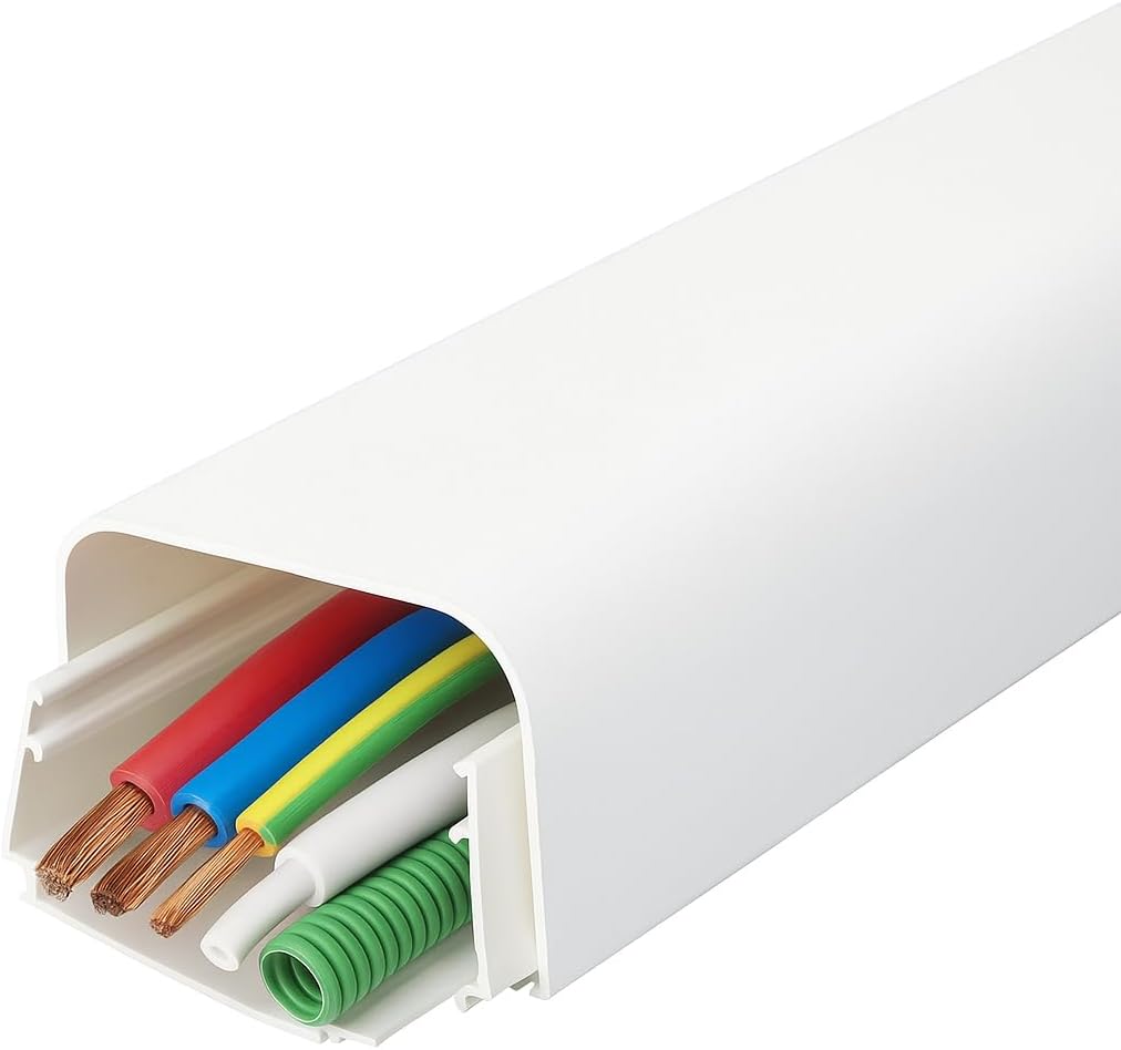 Canalina Clima 65x50 mm Bianca – Barra 1 m in PVC Antiurto UV - Lemag srl