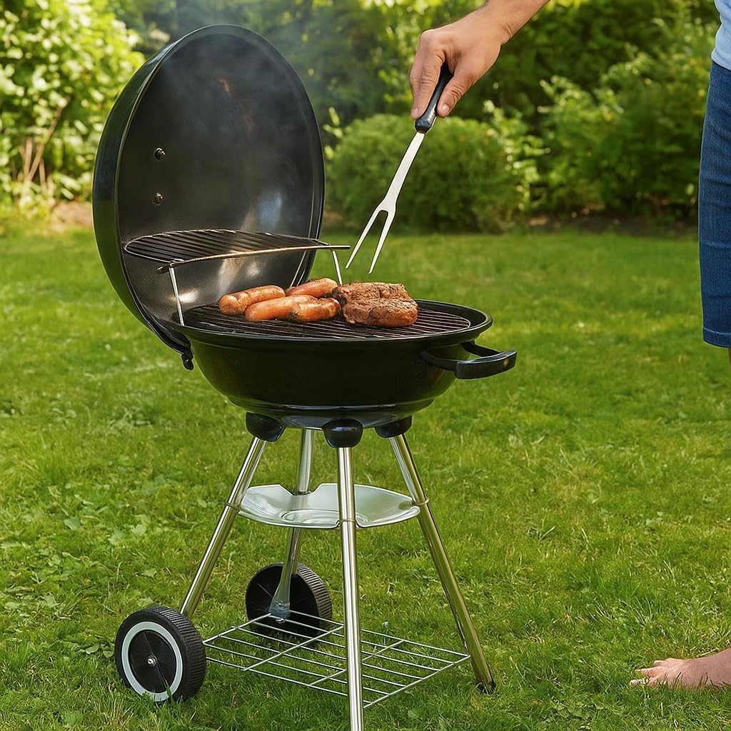 Barbecue a Carbone Miami Ø 44 cm – Acciaio Smaltato con Griglia Inox - Lemag srl