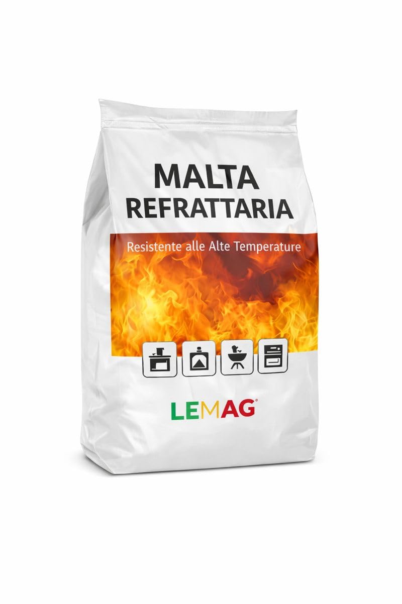 Malta Refrattaria 1 Kg – Cemento Resistente Alte Temperature per Stufe, Camini, Forni e Barbecue – LEMAG SRL - Lemag srl