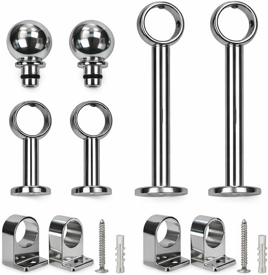 Kit supporto tubo acciaio cucina per pensili e mensole
