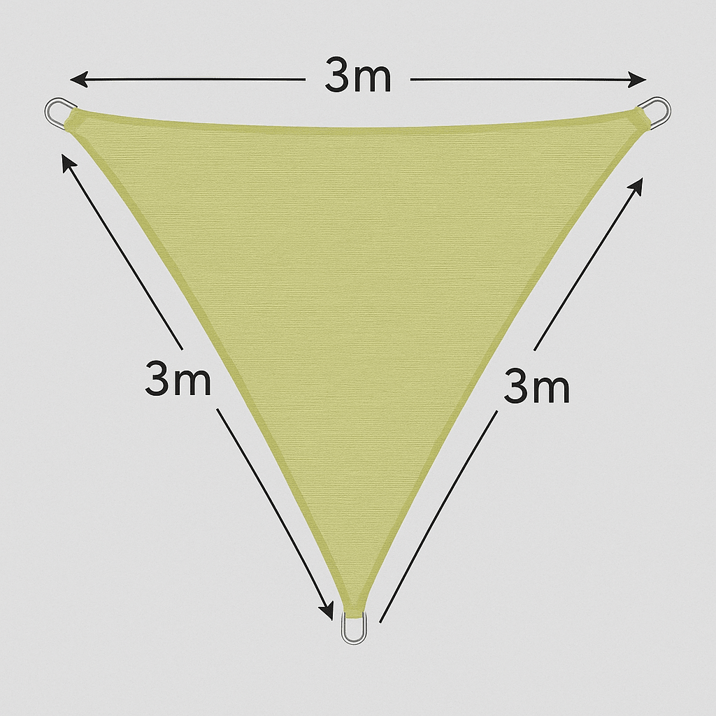 Vela Ombreggiante Triangolare HDPE Beige – 3 Misure: 3m, 3.6m, 5m – Resistente UV - Lemag srl