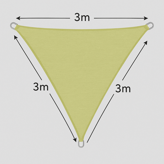 Vela Ombreggiante Triangolare HDPE Beige – 3 Misure: 3m, 3.6m, 5m – Resistente UV - Lemag srl