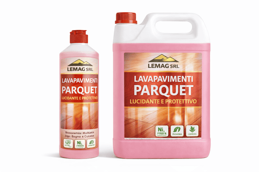 Lavapavimenti Parquet Lucidante e Protettivo 1L / 5L – Nutre e Pulisce il Legno – Senza Risciacquo – LEMAG SRL - Lemag srl