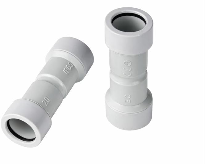 Manicotto Tubo-Tubo IP65 Ø20 mm PVC Rigido Autoestinguente – Grigio - Lemag srl