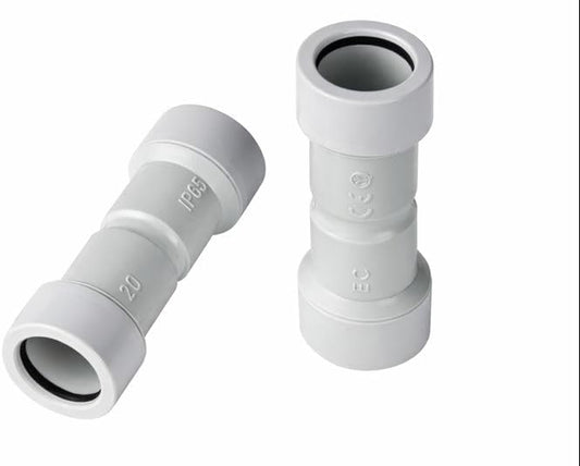 Manicotto Tubo-Tubo IP65 Ø20 mm PVC Rigido Autoestinguente – Grigio - Lemag srl