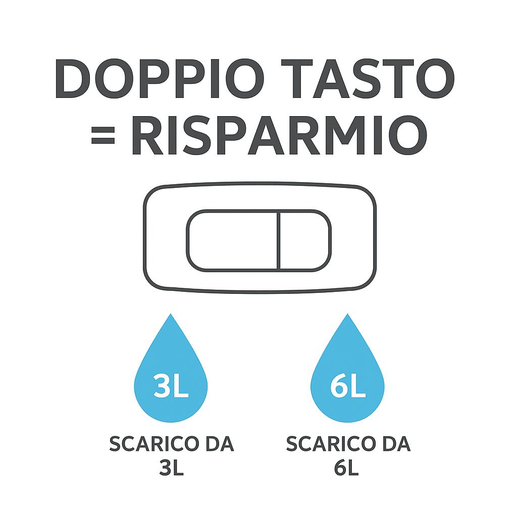 Cassetta Scarico WC a Zaino "PLUS 2" Doppio Tasto Bianca - Lemag srl - Lemag srl