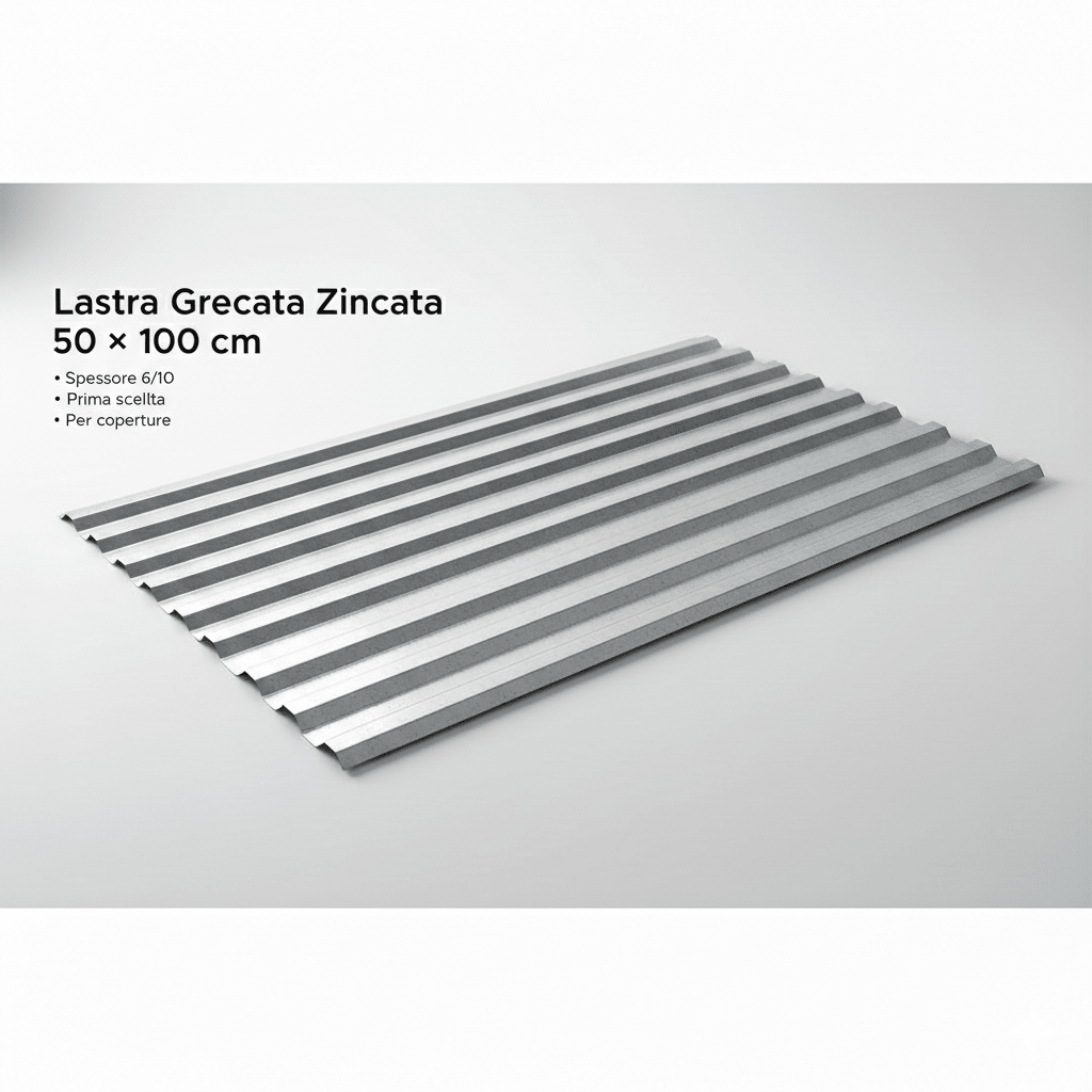 Lastra Grecata Zincata 50x100 cm Spessore 6/10 Prima Scelta Copertura - Lemag srl