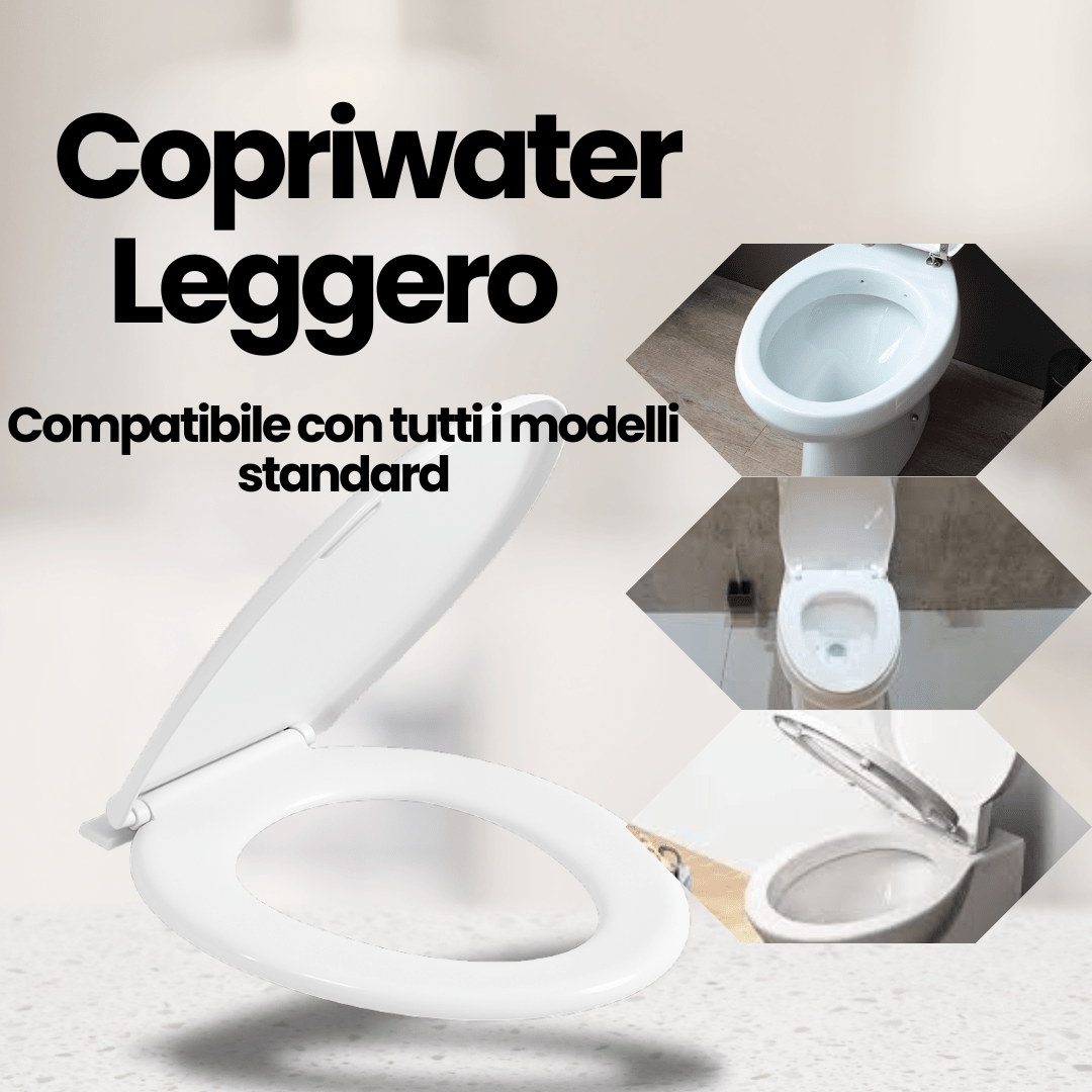 Sedile WC Copriwater Universale Bianco Termoplastico Leggero Tavoletta Bagno - Lemag srl