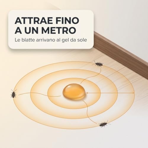 Insetticida Gel Scarafaggi e Blatte – 3 Siringhe da 8 g – Esca Pronta Uso Acetamiprid, Attrae Fino a 1 Metro - Lemag srl