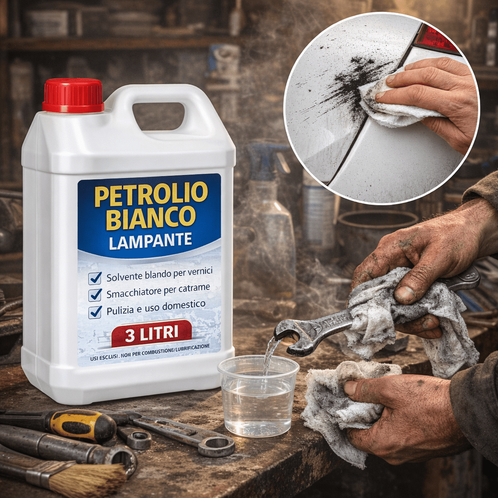 Petrolio Bianco Lampante 3 Litri Solvente per Pulizia Smacchiatore Catrame Liquido Incolore Limpido per Vernici e Uso Domestico - Lemag srl