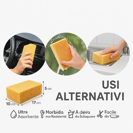 Spugna Lavaggio Auto N.3 Morbida 17x10x5,5 cm Anti - Graffio - Lemag srl