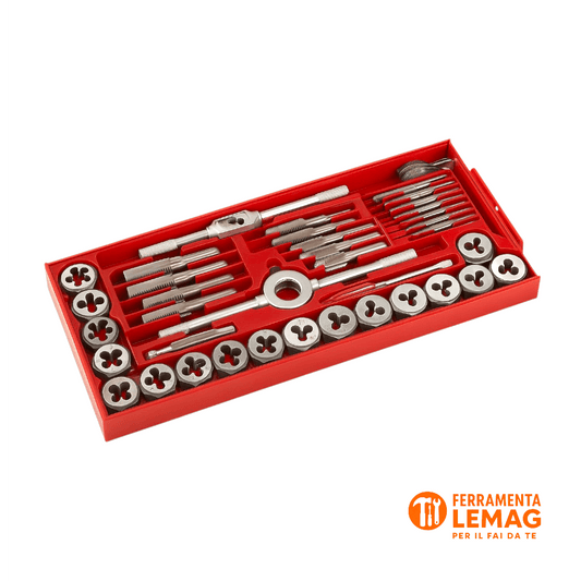 Kreator KRT001140 Set Terraja 40 Pezzi – Maschi e Filiere in Valigetta - Lemag srl