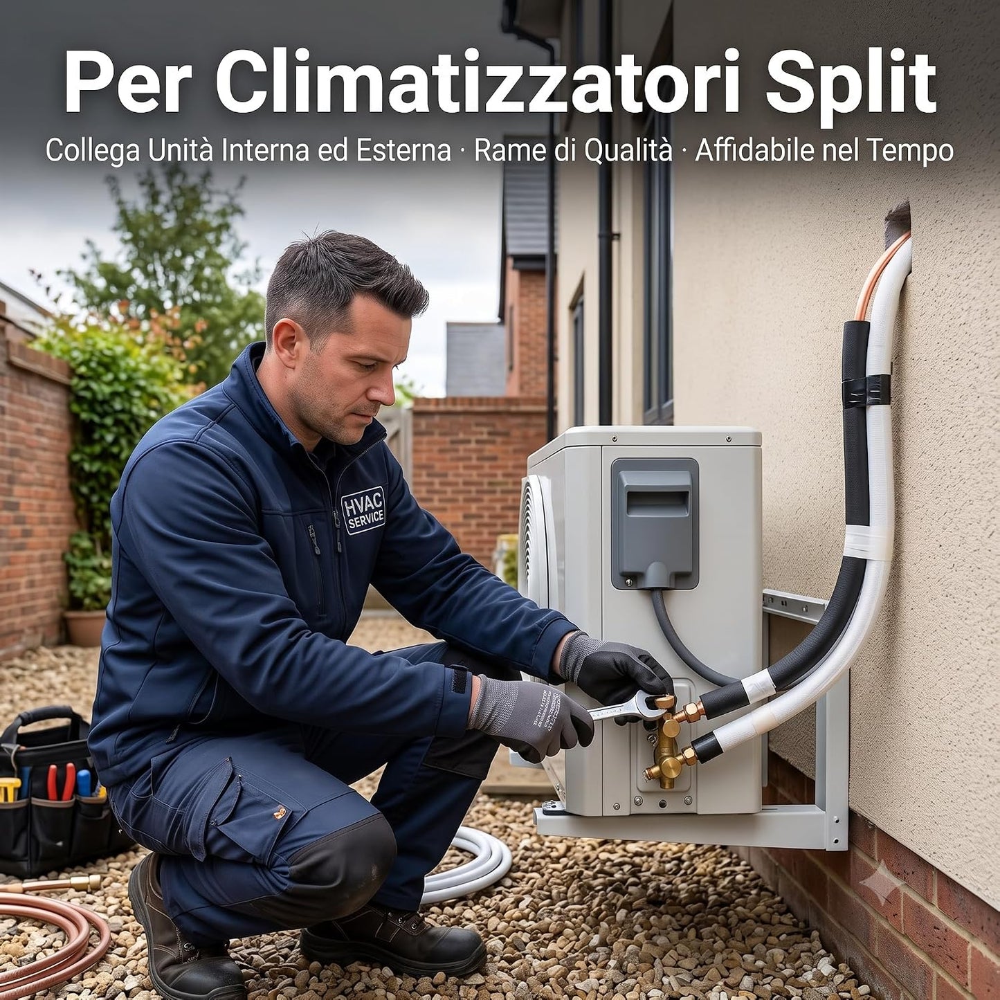 Kit Tubi in Rame Rivestiti per Condizionamento 1/4" e 3/8" – Coppia Tubi Isolati per Climatizzatori Split e Impianti Frigoriferi – 85 e 55 Bar per Gas R410A e R32 – 3, 5, 10 e 15 Metri - Lemag srl