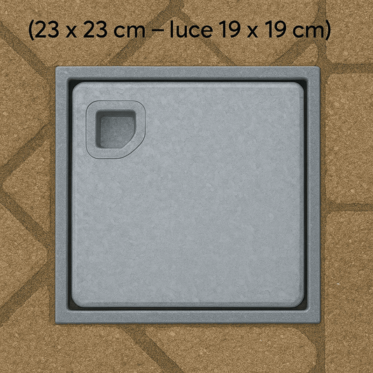Chiusino Portapavimento Zincato 23x23 cm con Telaio – Luce 19x19 cm – Lemag srl - Lemag srl