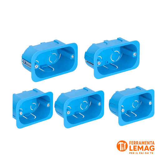 5 Pozzetti da incasso 503 per cartongesso, scatole portafrutti resistenti - Lemag srl